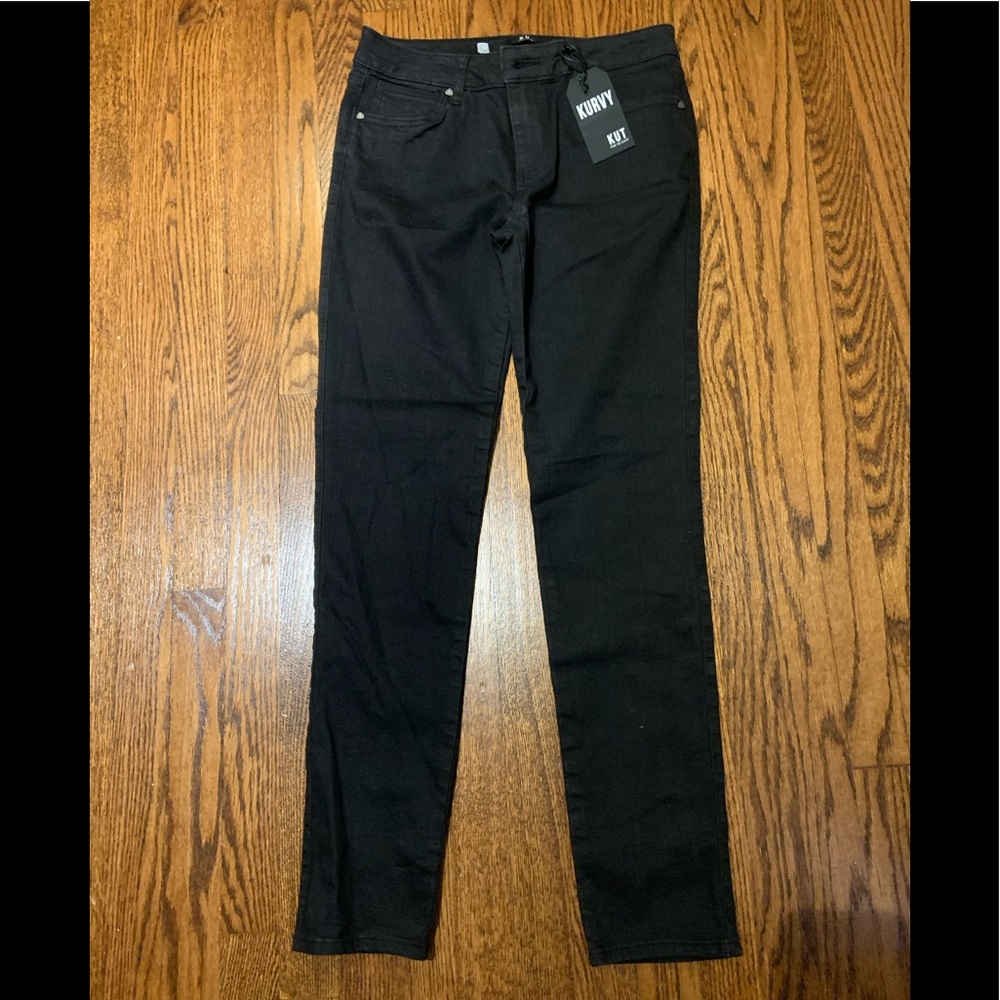 NEW WITH TAGS Kut From The Kloth Kurvy Diana Skinny Black Jeans sz 10